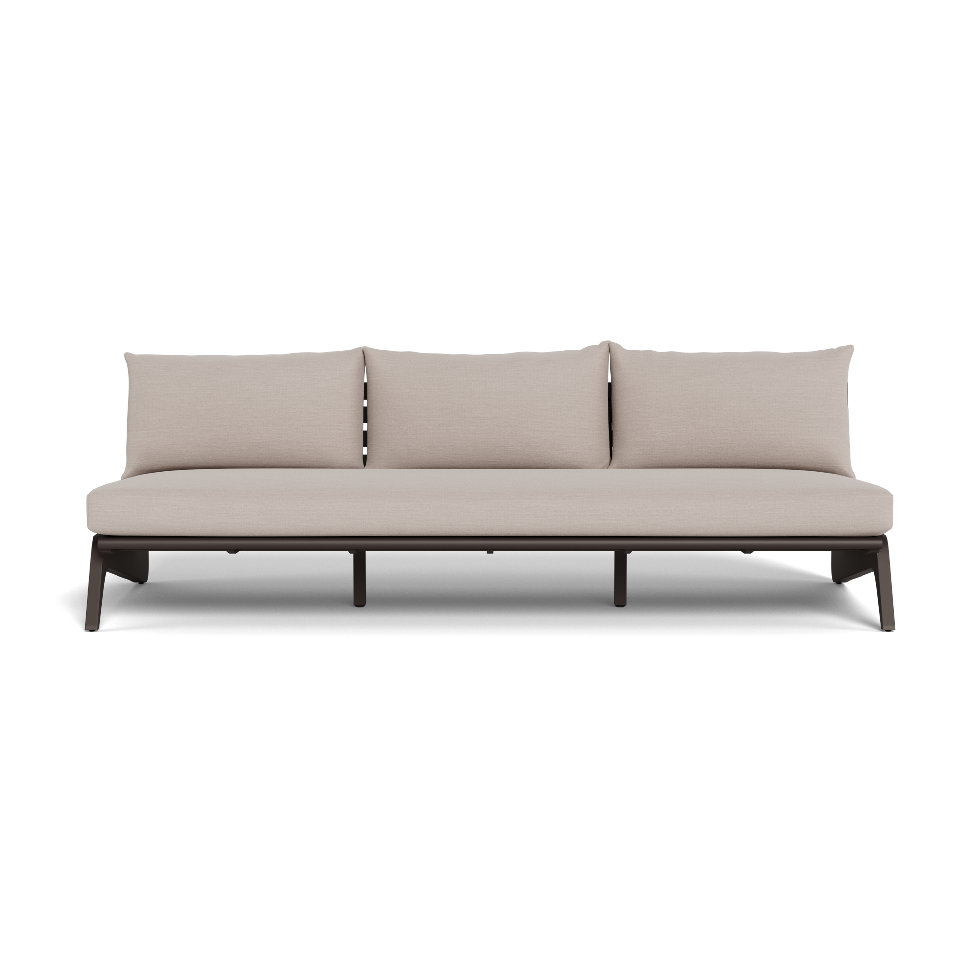 MLB Aluminum 3 Seat Armless Sofa