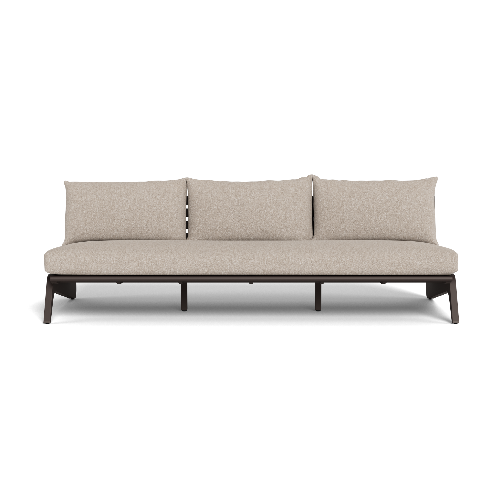 MLB Aluminum 3 Seat Armless Sofa
