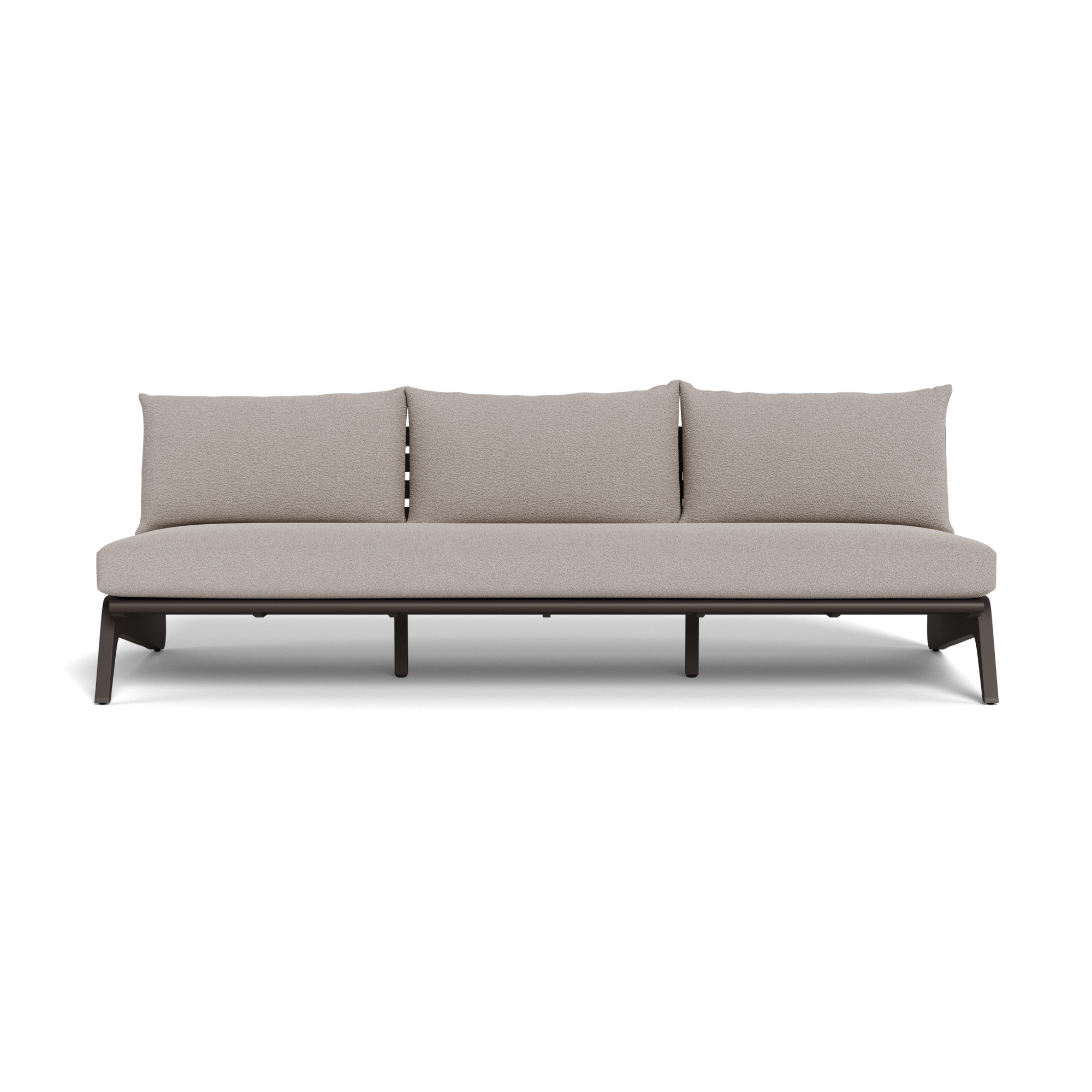 MLB Aluminum 3 Seat Armless Sofa