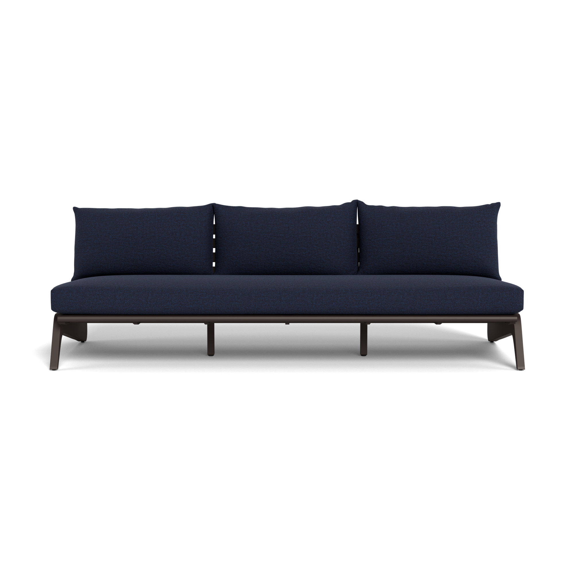 MLB Aluminum 3 Seat Armless Sofa