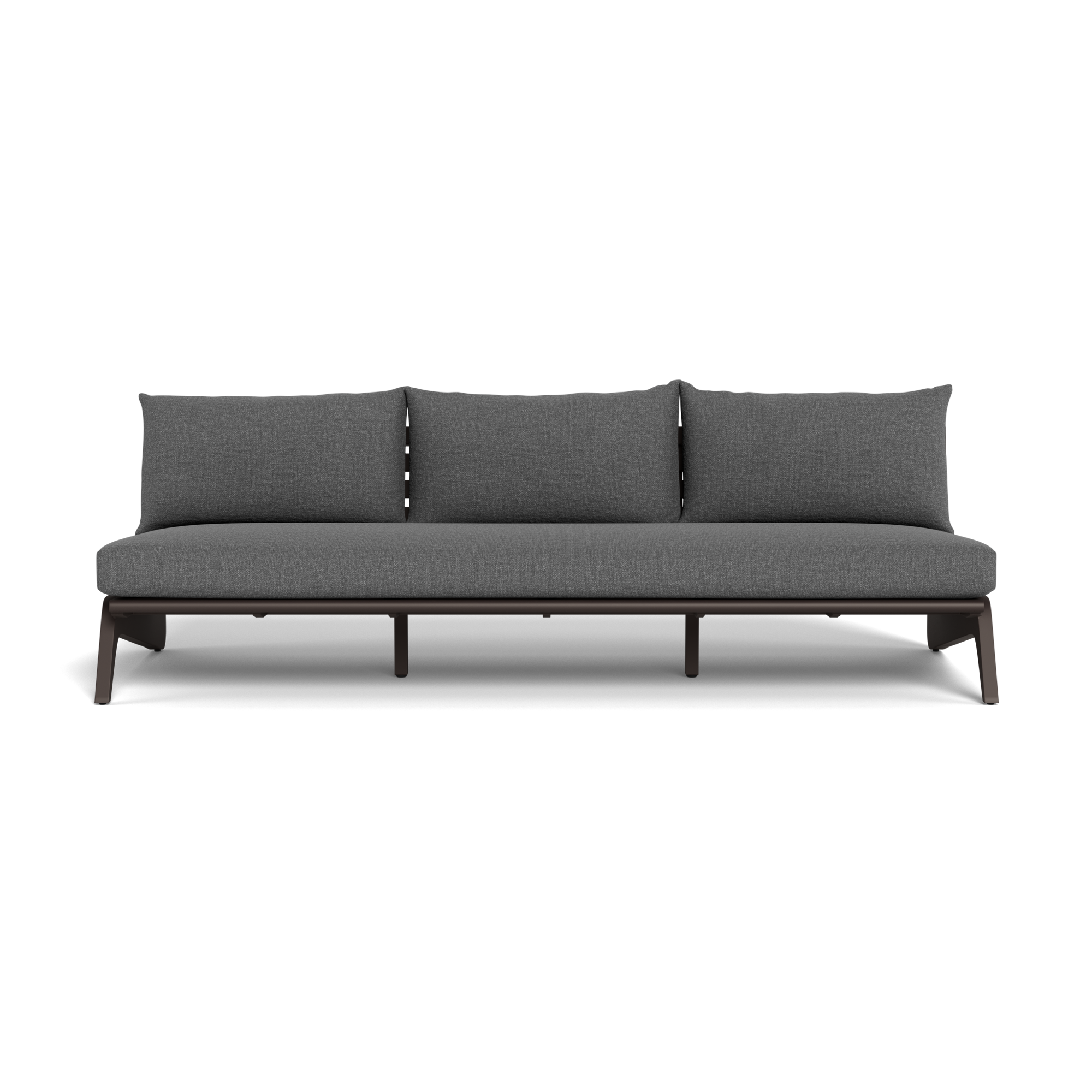 MLB Aluminum 3 Seat Armless Sofa