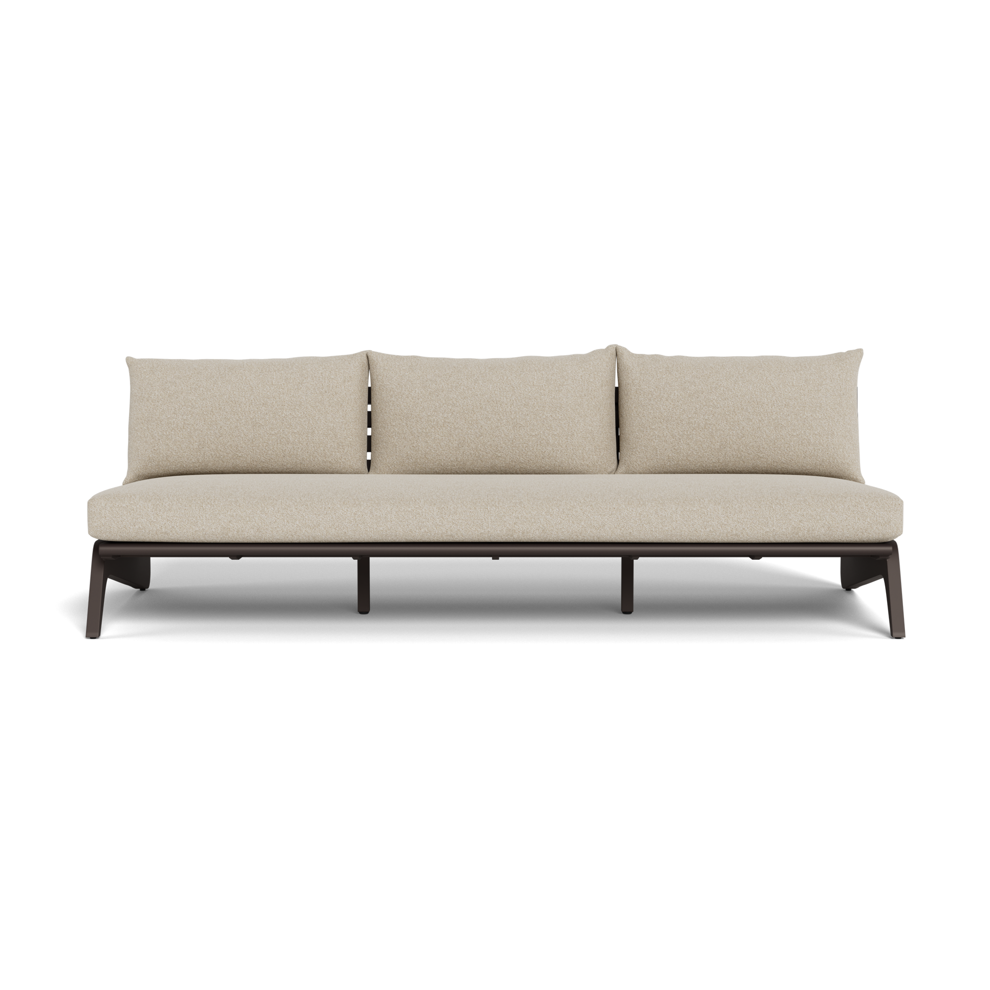 MLB Aluminum 3 Seat Armless Sofa