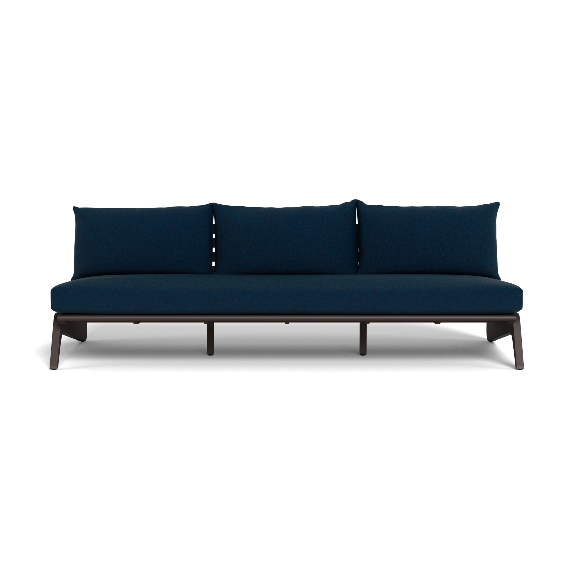 MLB Aluminum 3 Seat Armless Sofa