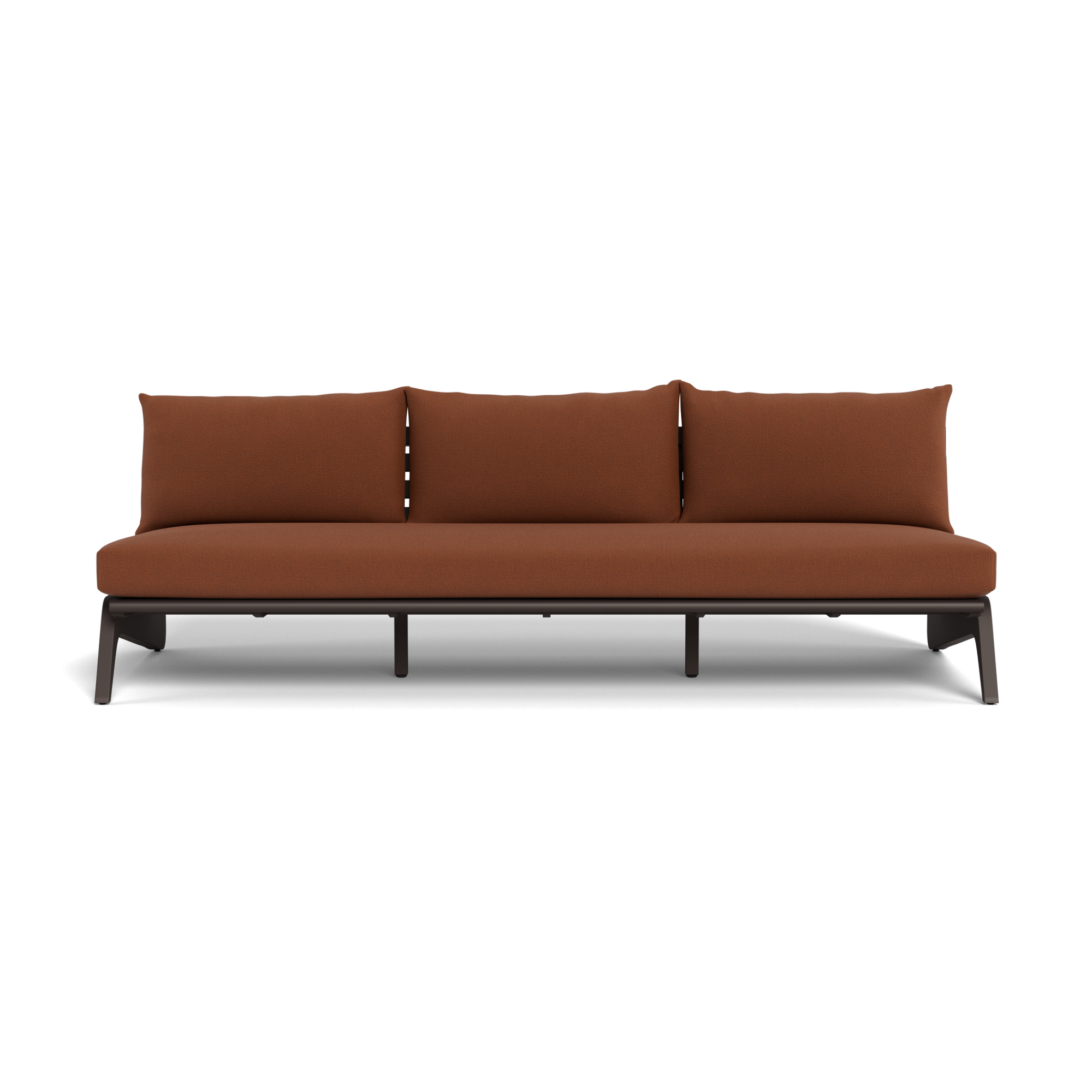MLB Aluminum 3 Seat Armless Sofa