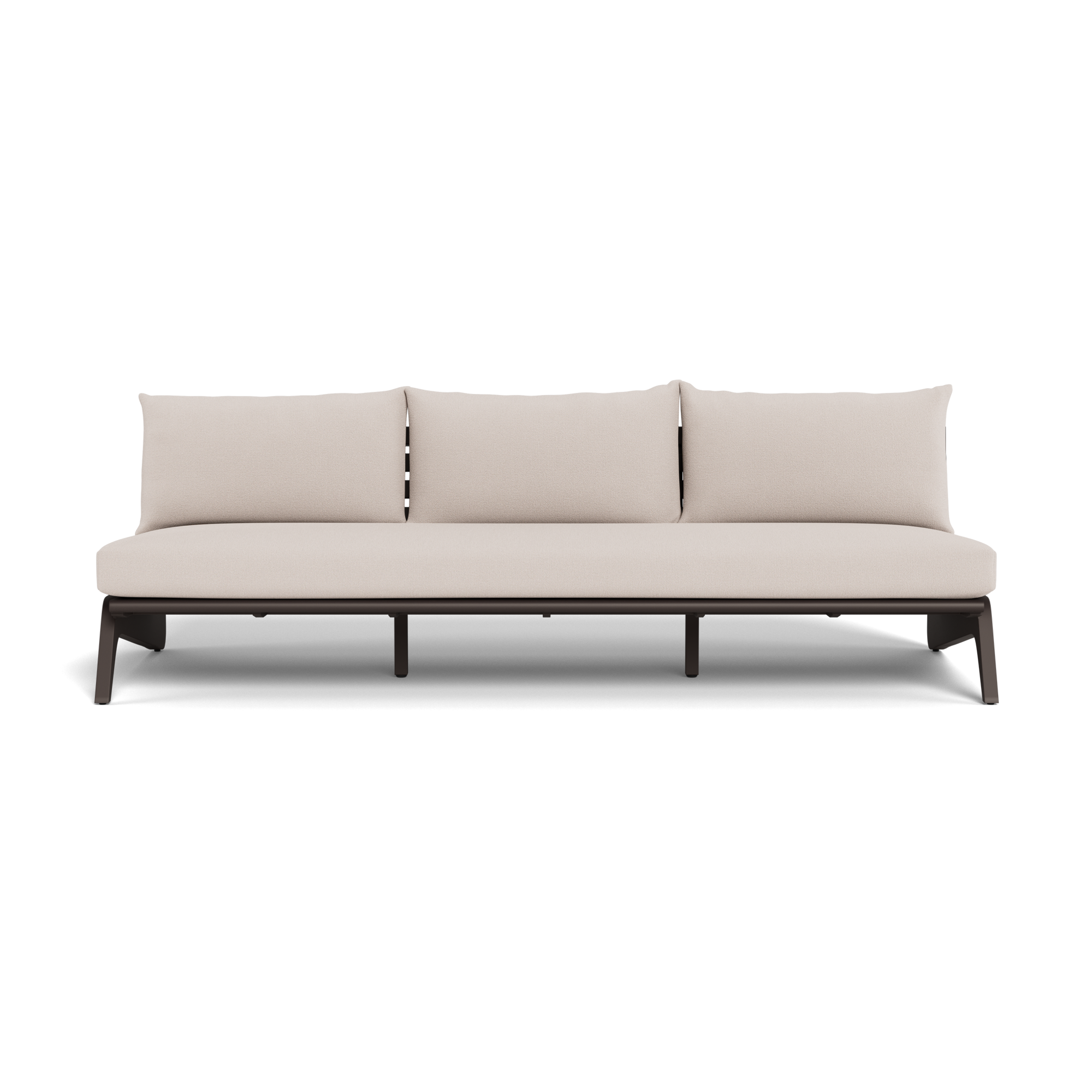 MLB Aluminum 3 Seat Armless Sofa