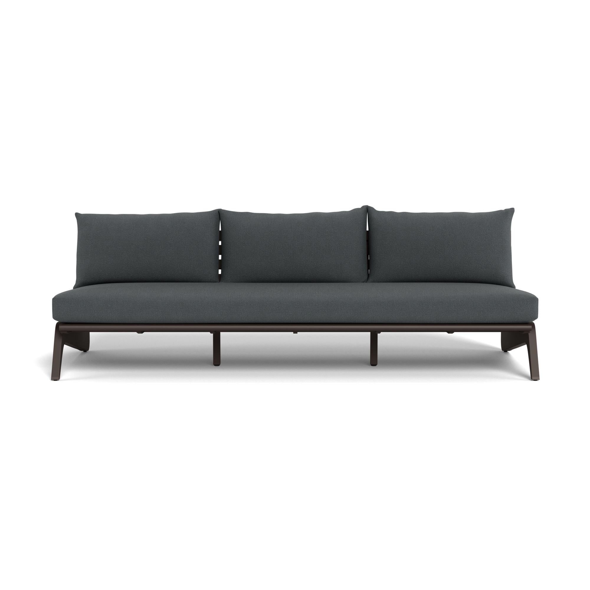 MLB Aluminum 3 Seat Armless Sofa