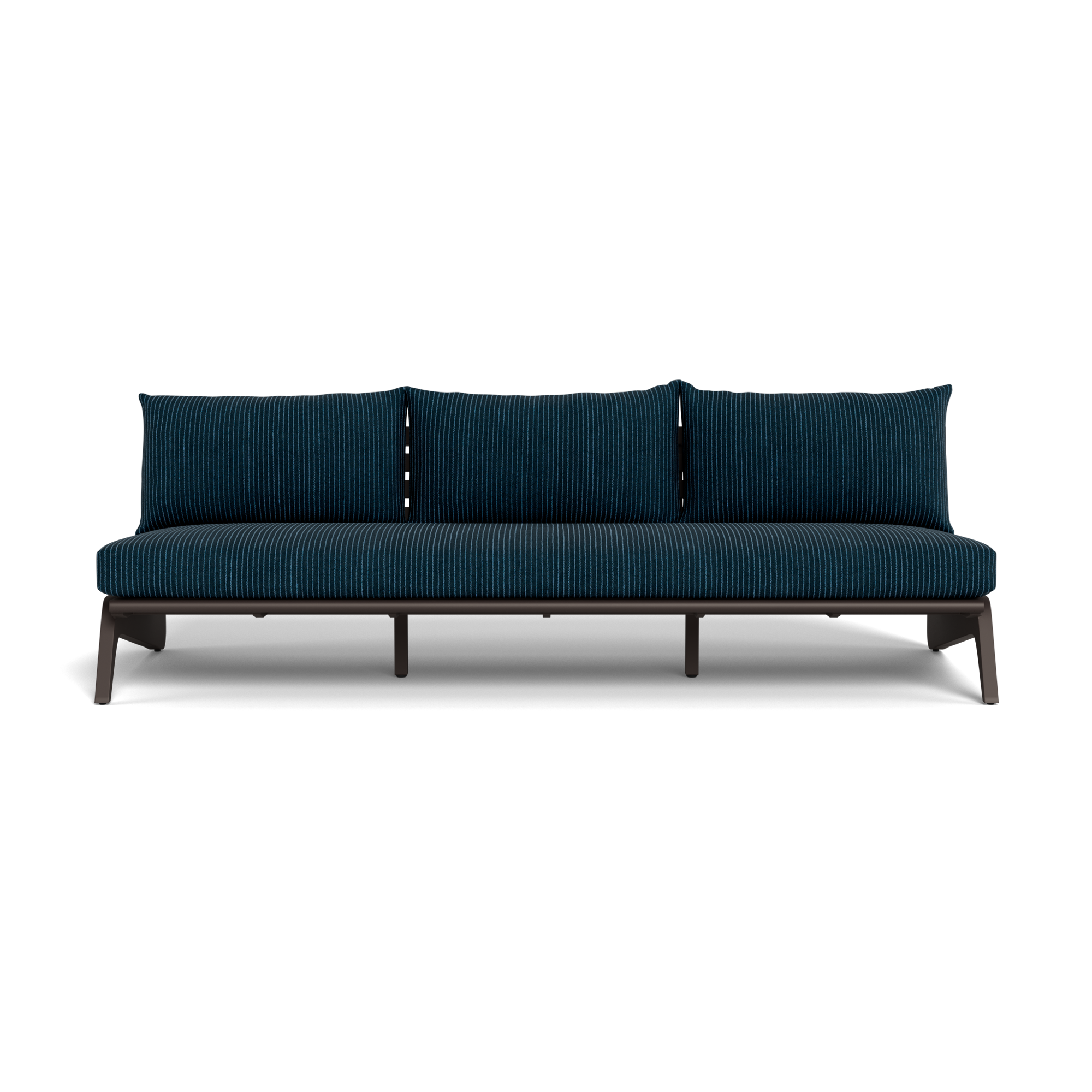 MLB Aluminum 3 Seat Armless Sofa