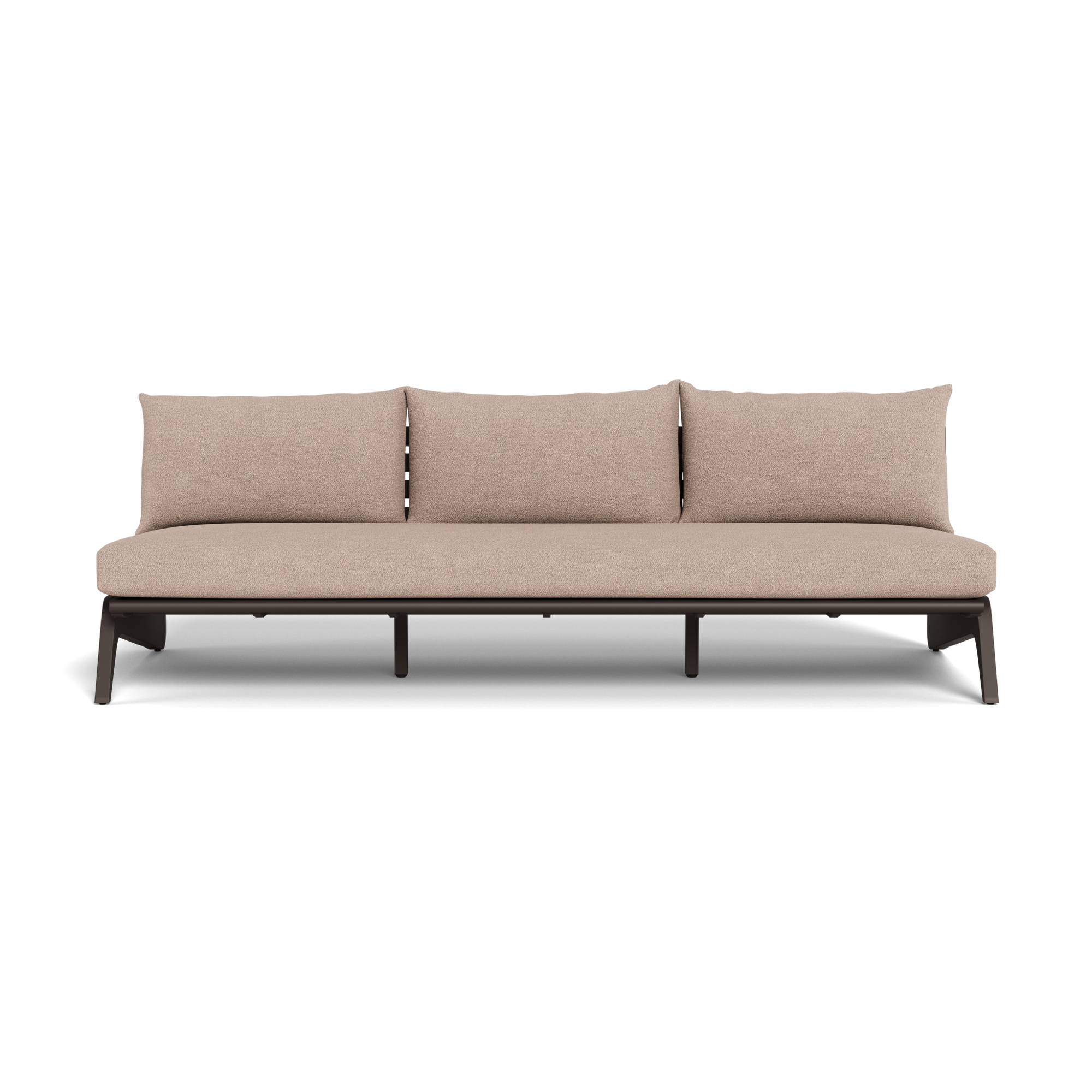 MLB Aluminum 3 Seat Armless Sofa