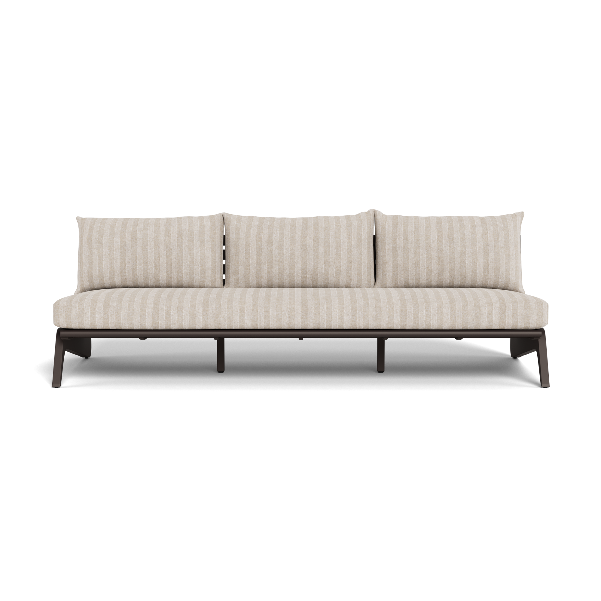 MLB Aluminum 3 Seat Armless Sofa