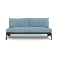 MLB Aluminum 2 Seat Armless Sofa