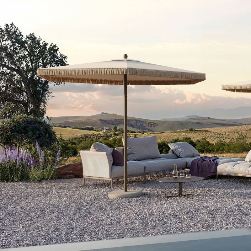 canvas patio table umbrella Nata Zen Center-Pole Umbrella Set – HARBOUR