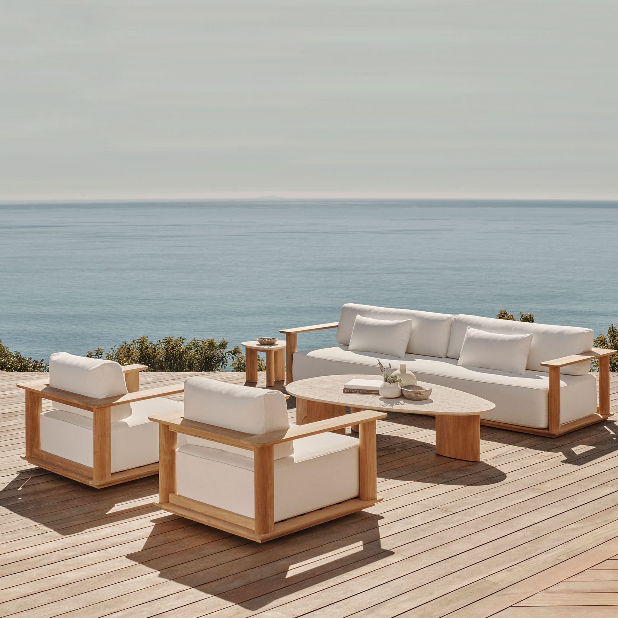 Newport Teak Side Table | Modern Outdoor Furniture – HARBOUR