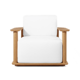 Newport Teak Barrel Swivel Lounge Chair | Teak Natural, Panama Blanco,