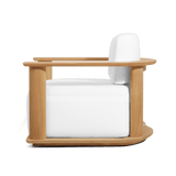 Newport Teak Barrel Swivel Lounge Chair | Teak Natural, Panama Blanco,