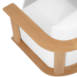 Newport Teak Barrel Swivel Lounge Chair | Teak Natural, Panama Blanco,