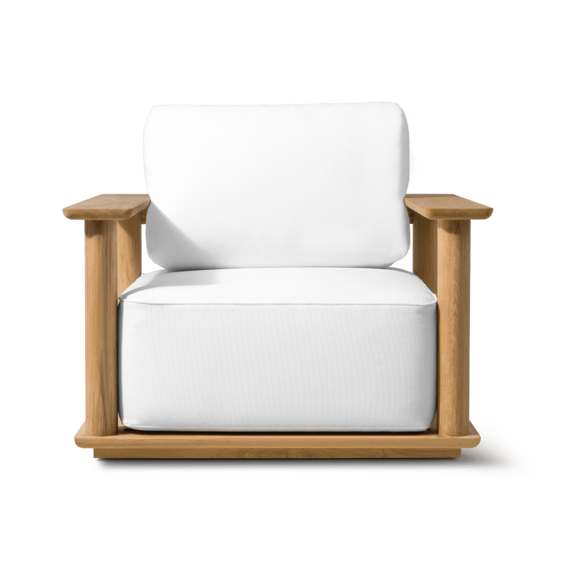 Newport Teak Swivel Lounge Chair | Teak Natural, Panama Blanco,