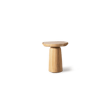 Nova Teak Round Side Table | Teak Natural, Travertine Cream,