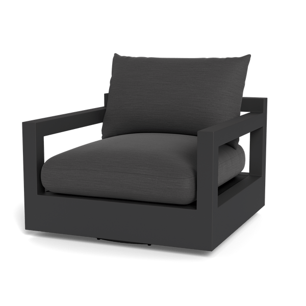 Pacific Aluminum Swivel Lounge Chair | Aluminum Asteroid, Panama Grafito, Batyline Silver