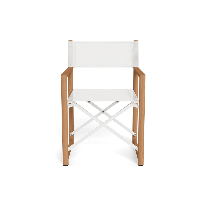 PACIFIC TEAK Dining Chair | Teak Natural, Batyline White,
