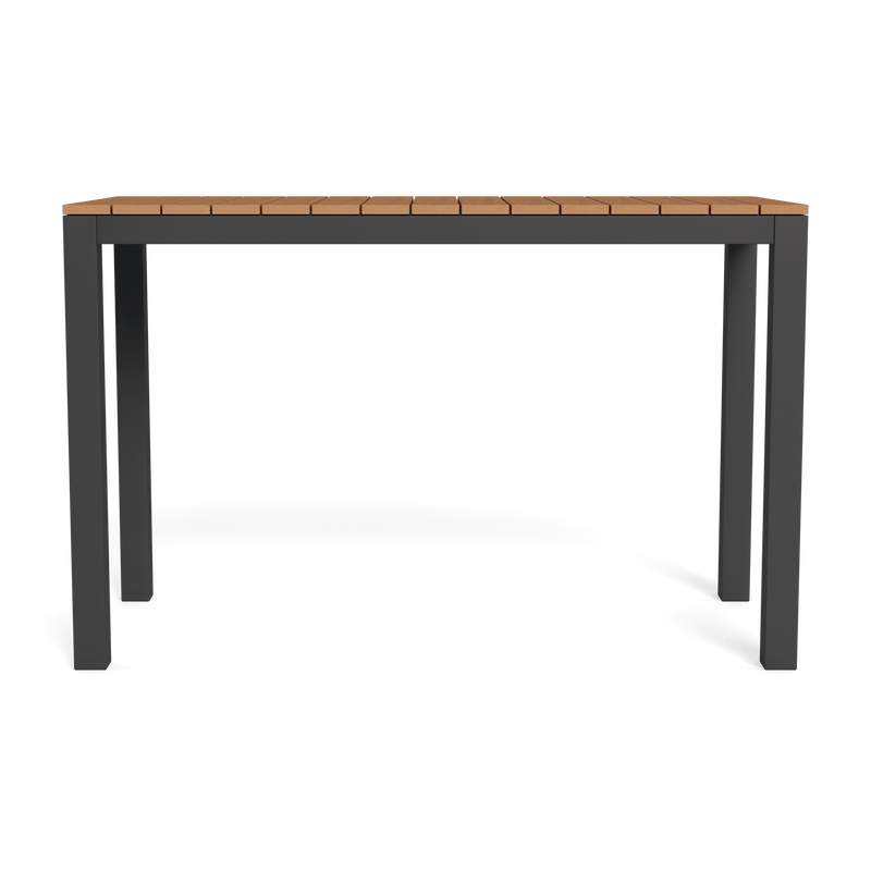 Pacific Teak Rectangle Bar Table | Aluminum Asteroid, Teak Natural,