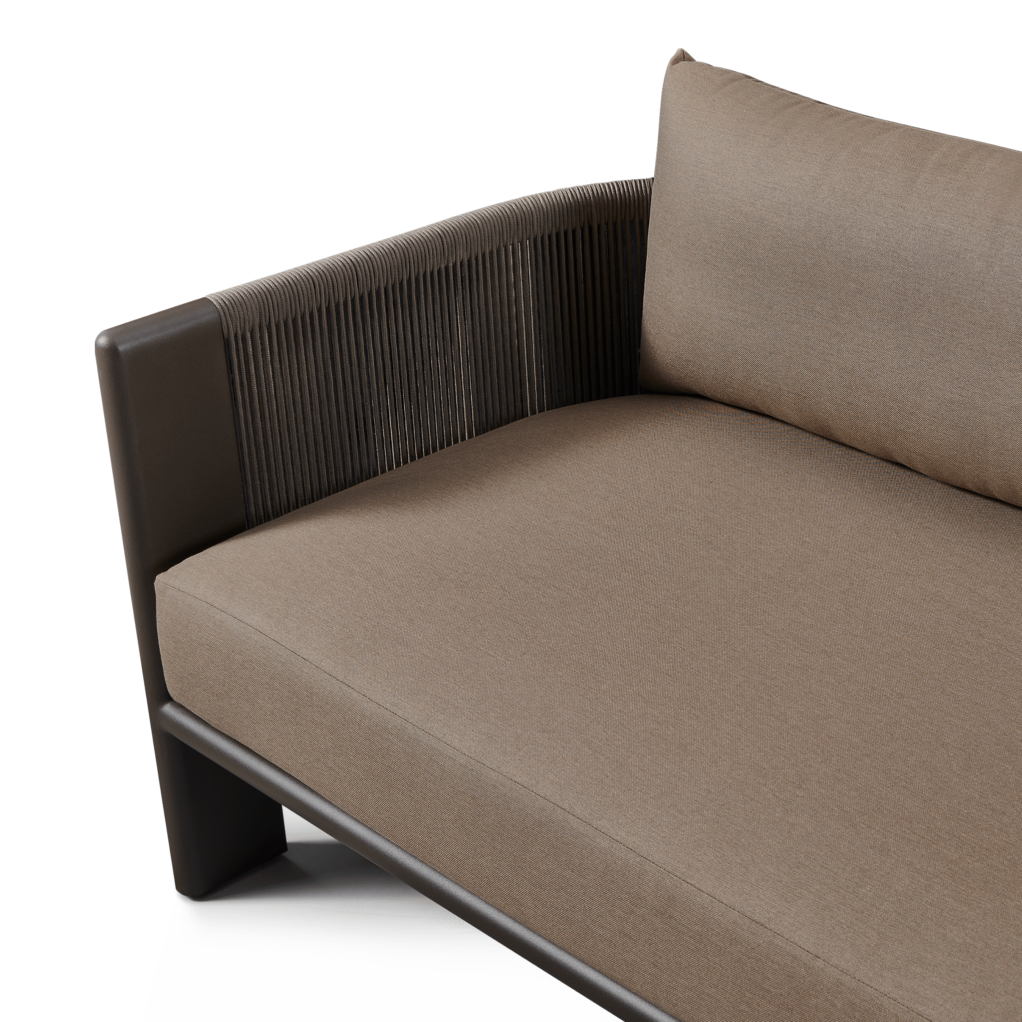 Palm Beach Aluminum 2 Seat Sofa | Aluminum Asteroid, Copacabana Midnight, Rope Dark Grey