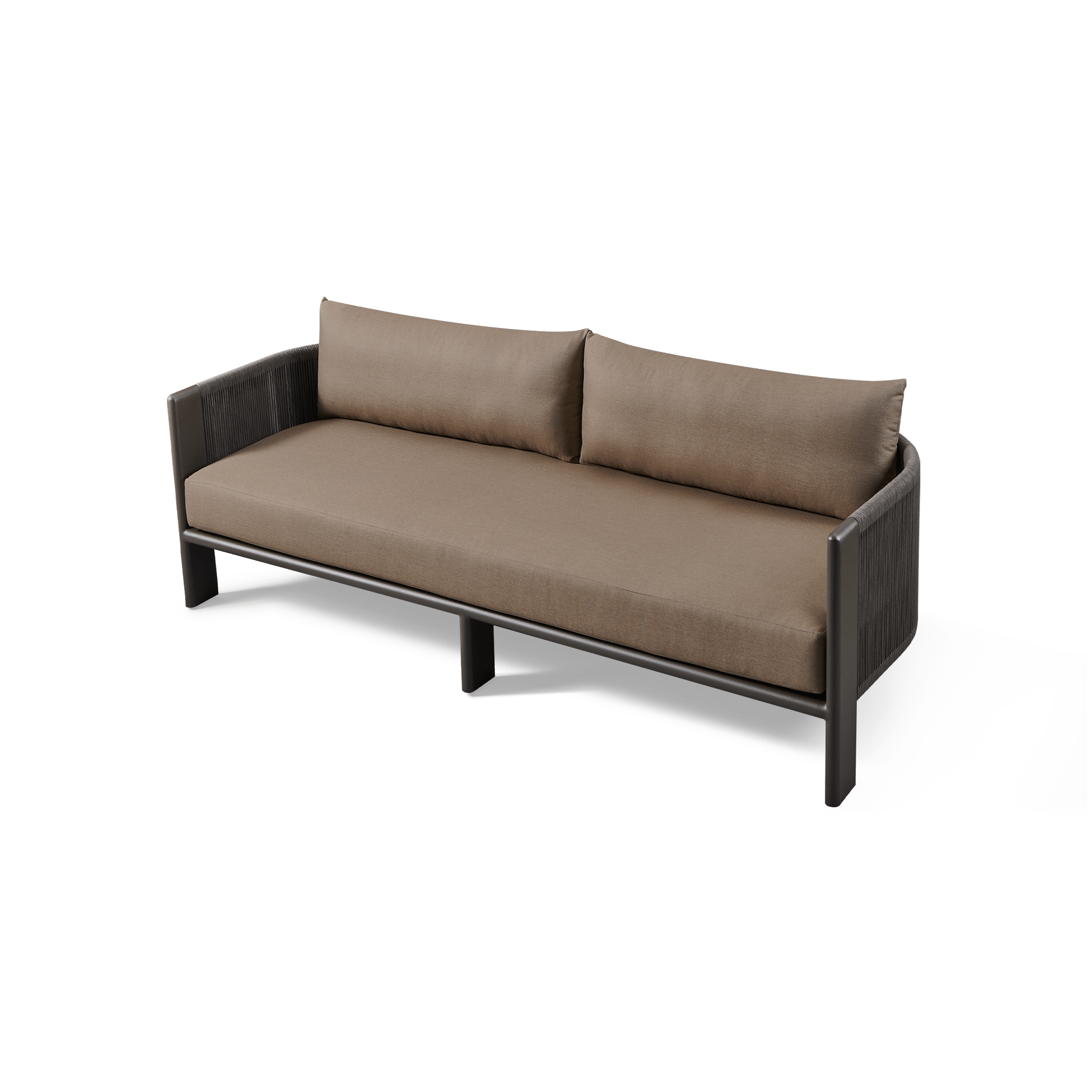 Palm Beach Aluminum 2 Seat Sofa | Aluminum Asteroid, Copacabana Midnight, Rope Dark Grey