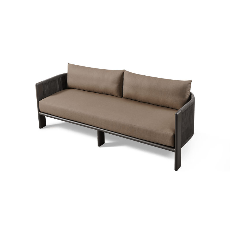 Palm Beach Aluminum 2 Seat Sofa | Aluminum Asteroid, Copacabana Midnight, Rope Dark Grey