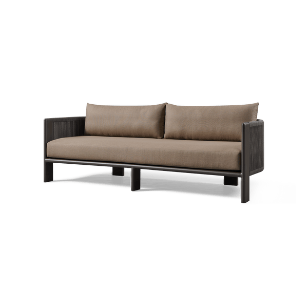 Palm Beach Aluminum 2 Seat Sofa | Aluminum Asteroid, Copacabana Midnight, Rope Dark Grey