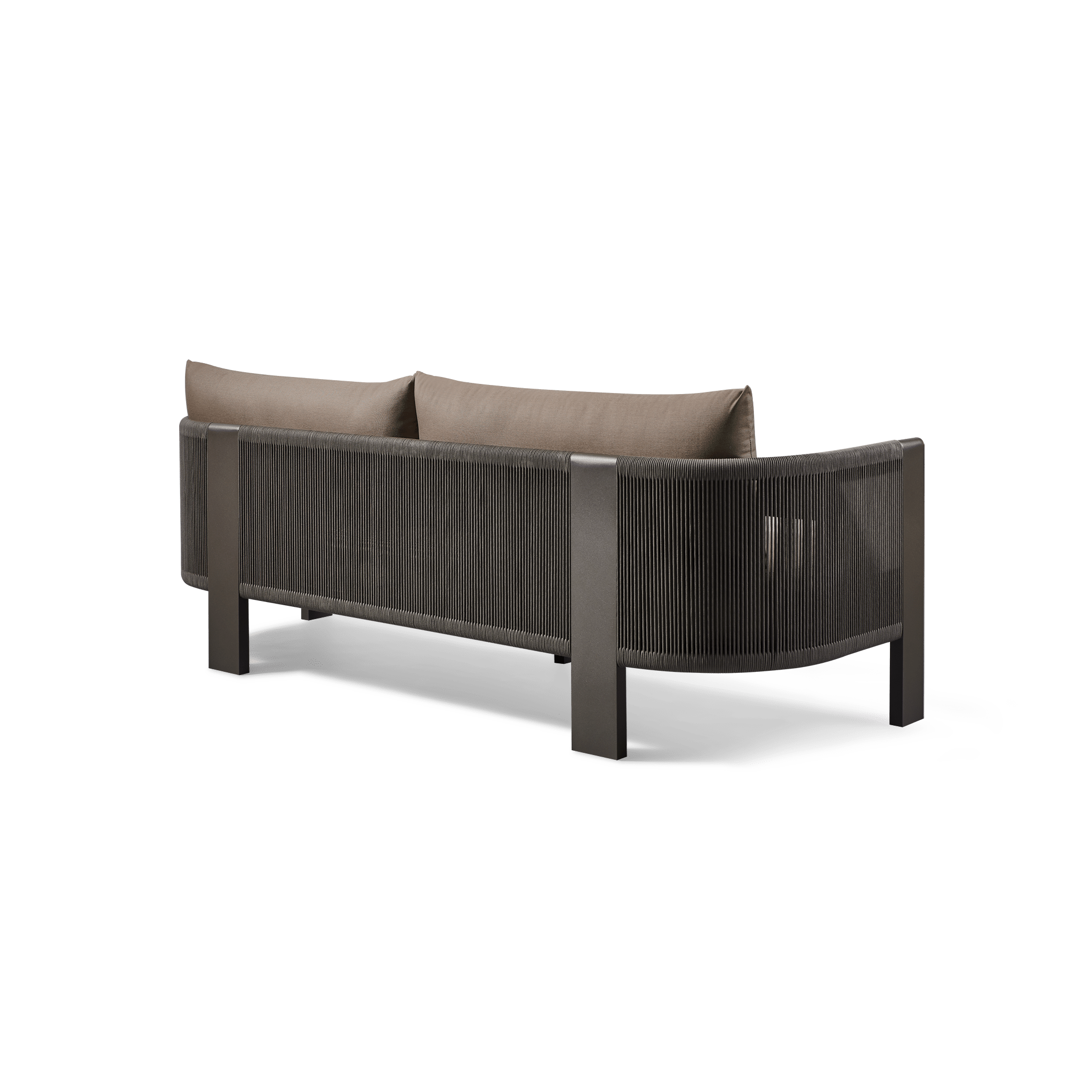 Palm Beach Aluminum 2 Seat Sofa | Aluminum Asteroid, Copacabana Midnight, Rope Dark Grey