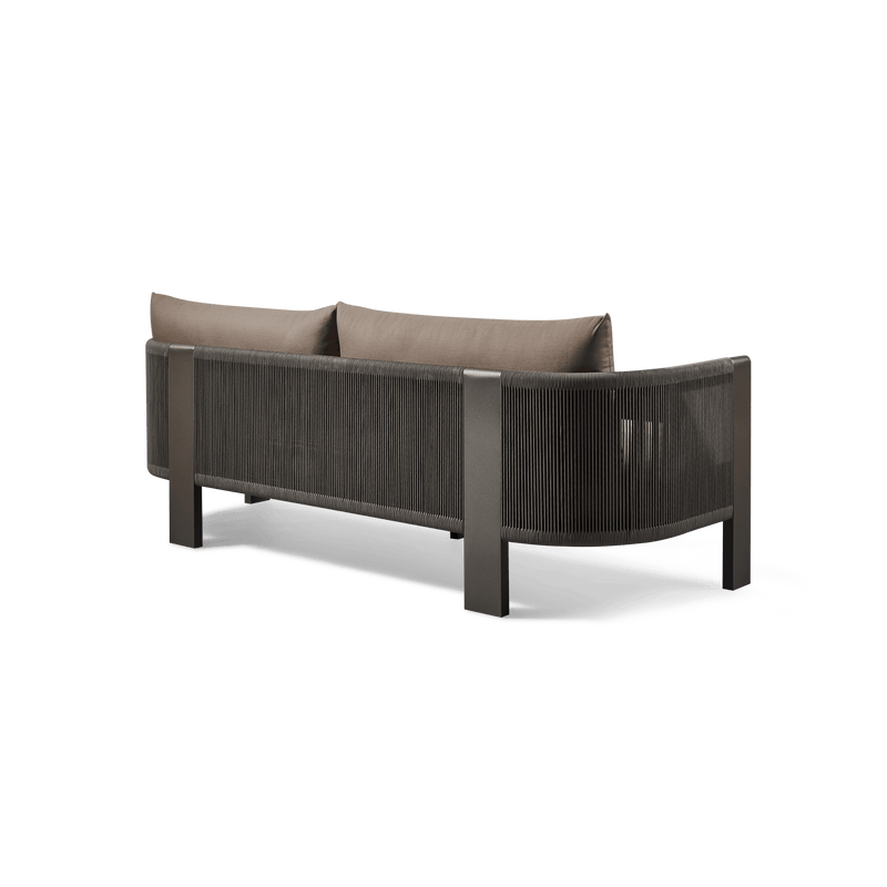 Palm Beach Aluminum 2 Seat Sofa | Aluminum Asteroid, Copacabana Midnight, Rope Dark Grey