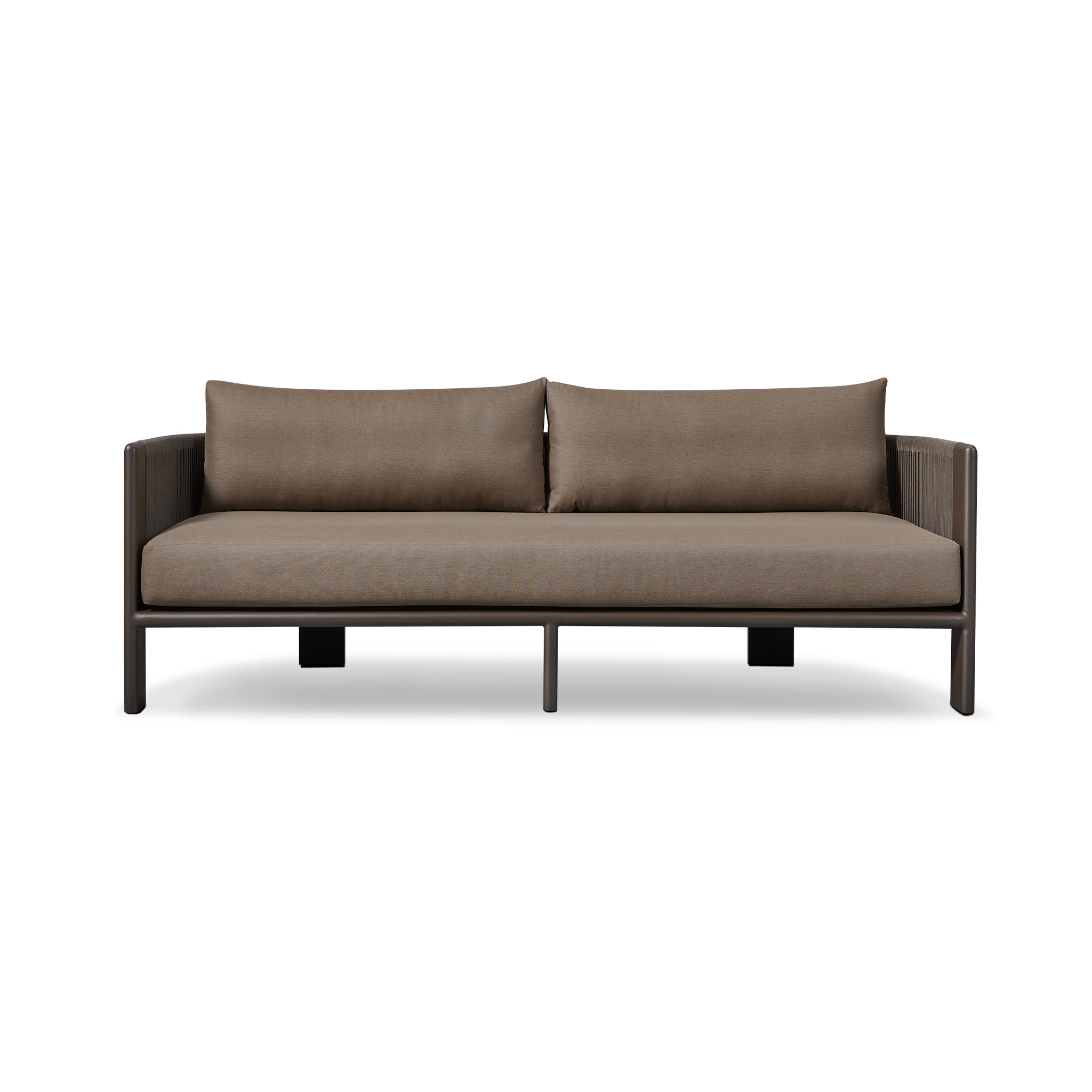 Palm Beach Aluminum 2 Seat Sofa | Aluminum Asteroid, Copacabana Midnight, Rope Dark Grey
