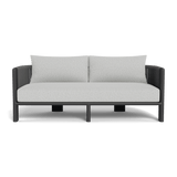 Palm Beach Aluminum 2 Seat Sofa | Aluminum Asteroid, Copacabana Sand, Rope Dark Grey