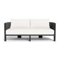 Palm Beach Aluminum 2 Seat Sofa | Aluminum Asteroid, Panama Blanco, Rope Dark Grey