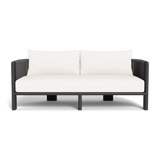 Palm Beach Aluminum 2 Seat Sofa | Aluminum Asteroid, Panama Blanco, Rope Dark Grey