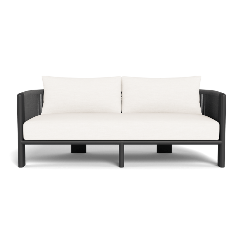 Palm Beach Aluminum 2 Seat Sofa | Aluminum Asteroid, Panama Blanco, Rope Dark Grey