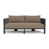 Palm Beach Aluminum 2 Seat Sofa | Aluminum Asteroid, Panama Coco, Rope Dark Grey