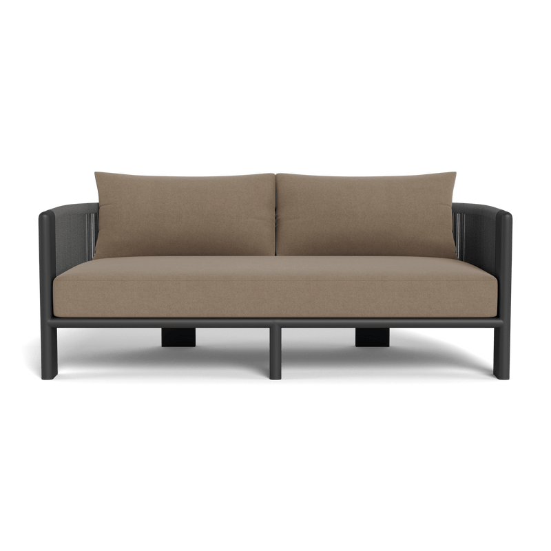 Palm Beach Aluminum 2 Seat Sofa | Aluminum Asteroid, Panama Coco, Rope Dark Grey