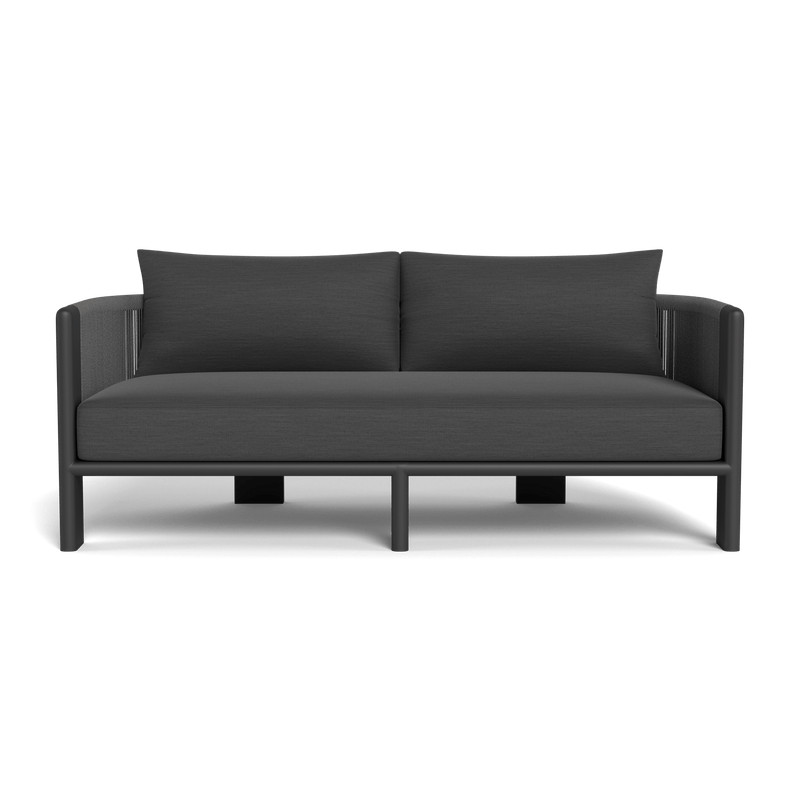 Palm Beach Aluminum 2 Seat Sofa | Aluminum Asteroid, Panama Grafito, Rope Dark Grey