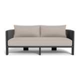 Palm Beach Aluminum 2 Seat Sofa | Aluminum Asteroid, Panama Marble, Rope Dark Grey