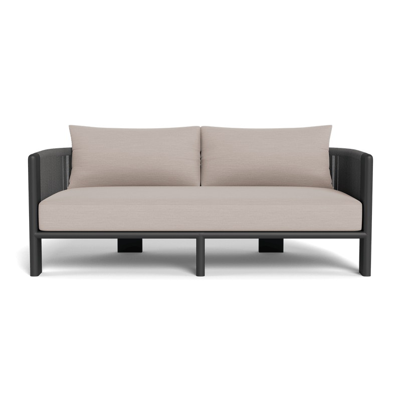 Palm Beach Aluminum 2 Seat Sofa | Aluminum Asteroid, Panama Marble, Rope Dark Grey