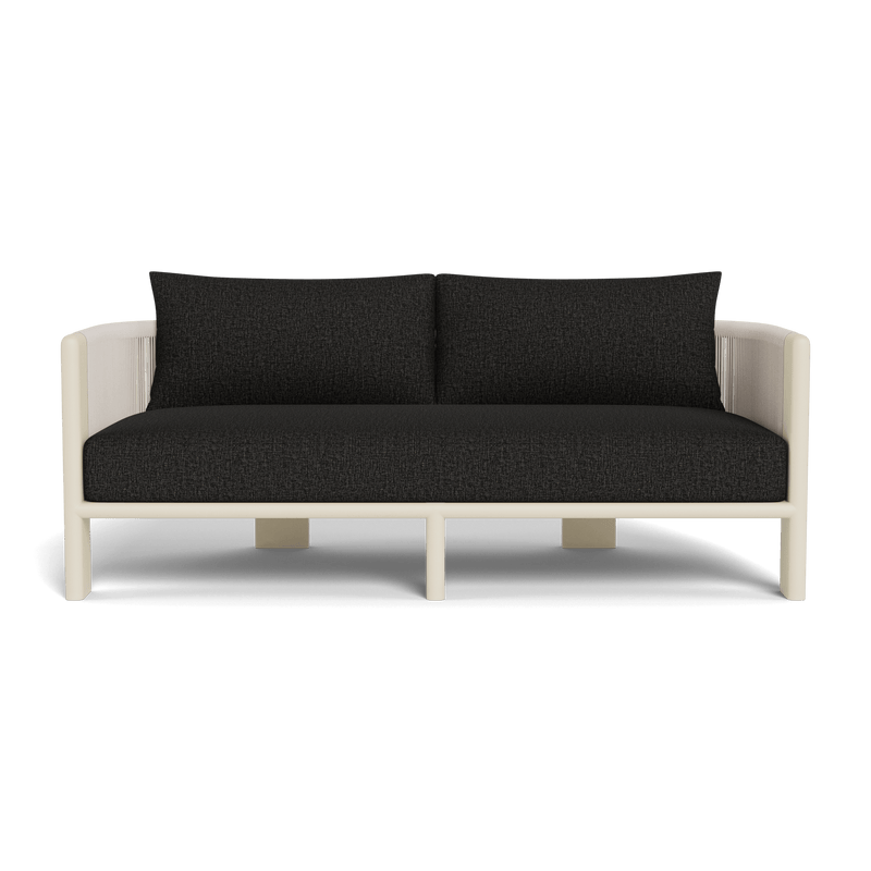 Palm Beach Aluminum 2 Seat Sofa | Aluminum Bone, Copacabana Midnight, Rope Shell