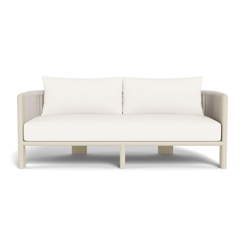 Palm Beach Aluminum 2 Seat Sofa | Aluminum Bone, Panama Blanco, Rope Shell