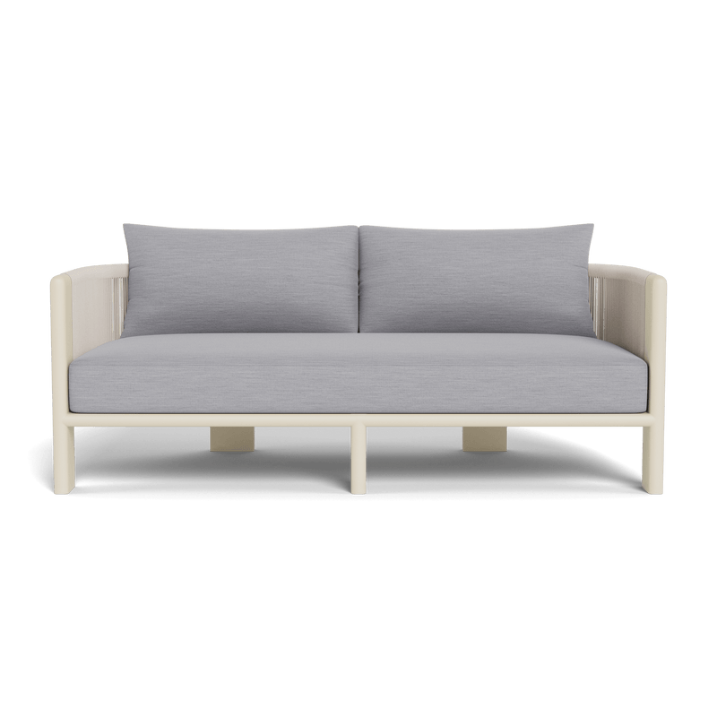 Palm Beach Aluminum 2 Seat Sofa | Aluminum Bone, Panama Cloud, Rope Shell