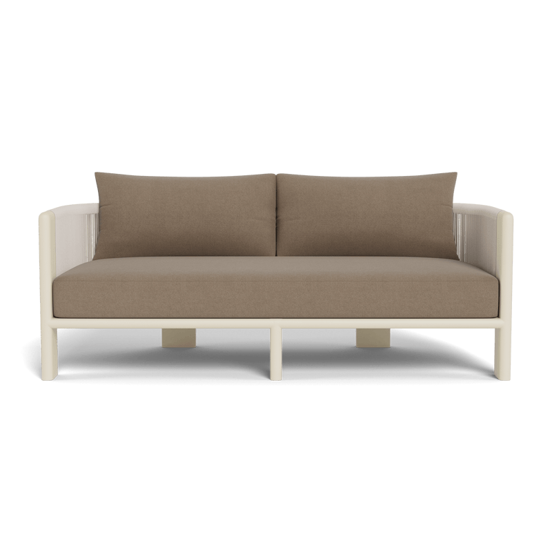 Palm Beach Aluminum 2 Seat Sofa | Aluminum Bone, Panama Coco, Rope Shell