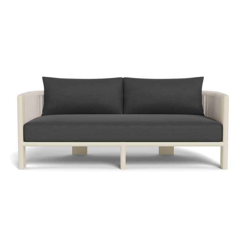 Palm Beach Aluminum 2 Seat Sofa | Aluminum Bone, Panama Grafito, Rope Shell