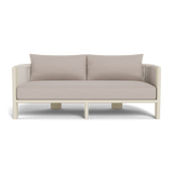 Palm Beach Aluminum 2 Seat Sofa | Aluminum Bone, Panama Marble, Rope Shell