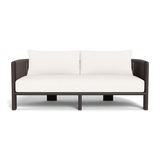 Palm Beach Aluminum 2 Seat Sofa | Aluminum Bronze, Panama Blanco, Rope Umber