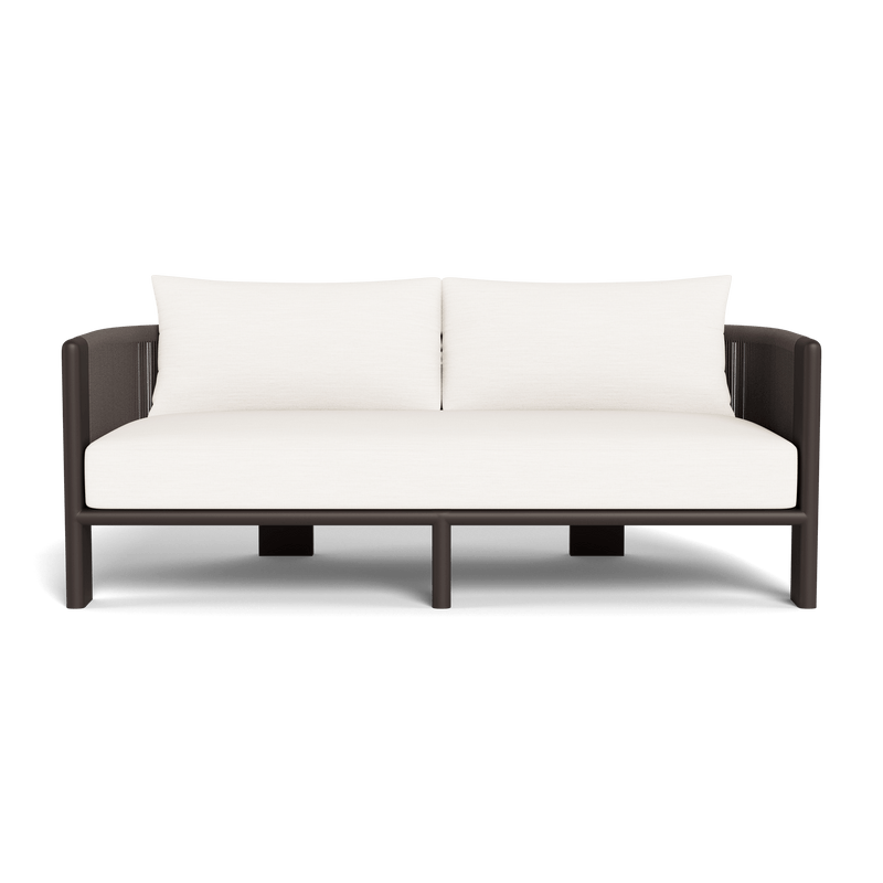 Palm Beach Aluminum 2 Seat Sofa | Aluminum Bronze, Panama Blanco, Rope Umber