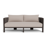 Palm Beach Aluminum 2 Seat Sofa | Aluminum Bronze, Panama Marble, Rope Umber