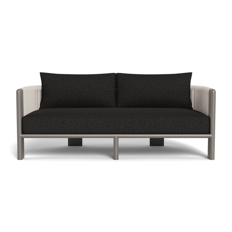 Palm Beach Aluminum 2 Seat Sofa | Aluminum Taupe, Copacabana Midnight, Rope Shell